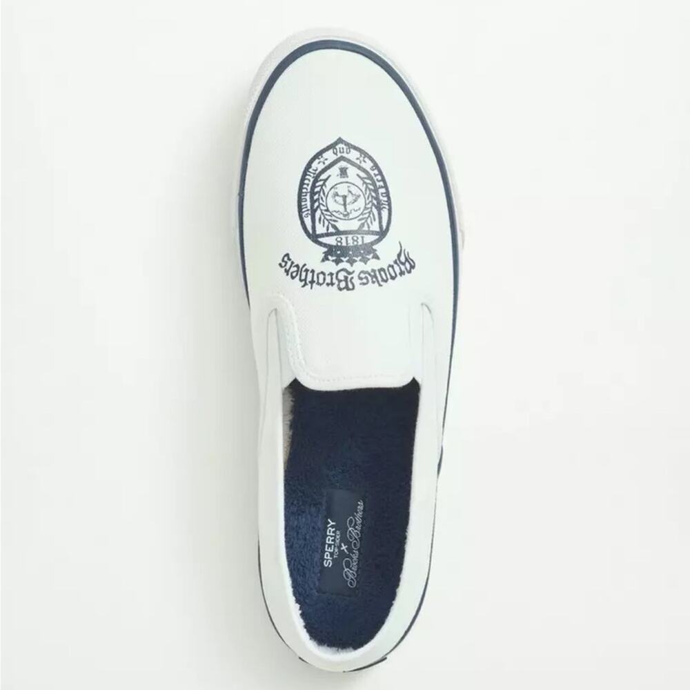 Sperry x Brooks Brothers Men's White Canvas Classic Signature Crest Size 13